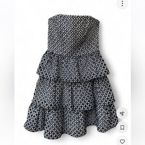 White House Black Market Strapless eyelet  tiered Dress | Size 0